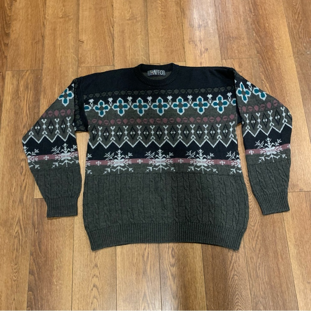 VINTAGE Baffo Sweater Size L Multicolor  Pullover Classic grandpa core old money